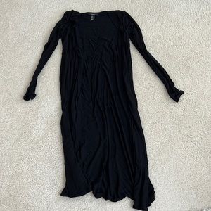 Simple black long cardigan